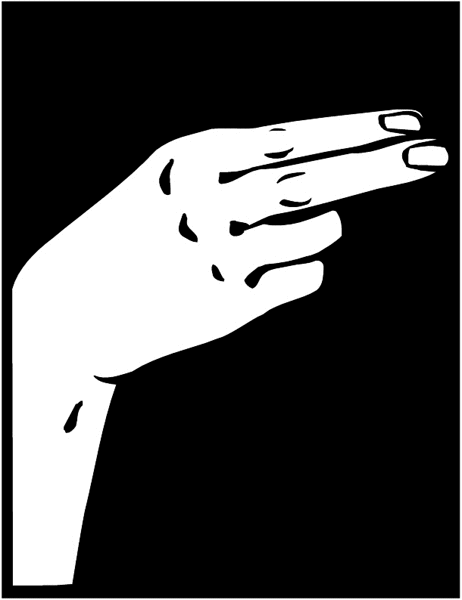 Hand with two fingers showing vinyl sticker. Customize on line. Health Illness Anatomy 050-0180